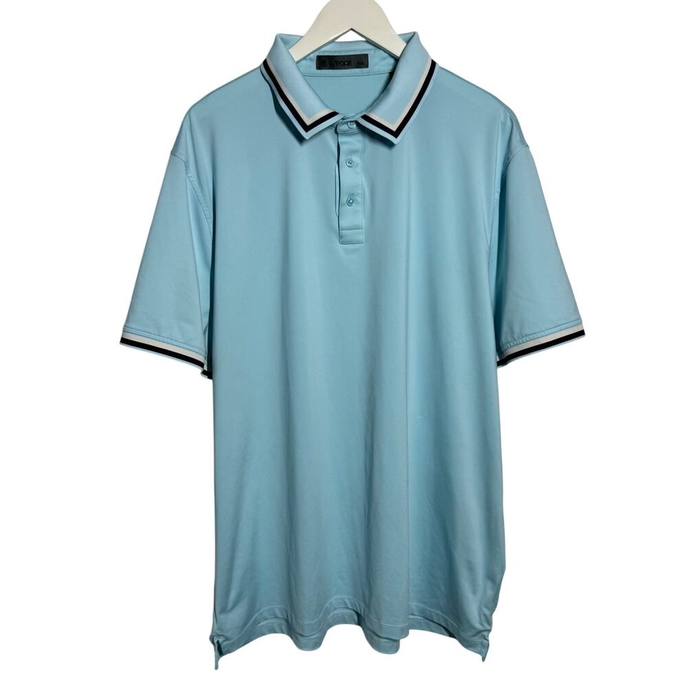 G/FORE G/TAB Essential Tech Jersey Banded Sleeve Golf Polo Shirt Men XXL Blue